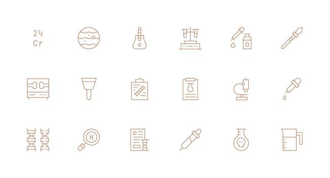 18 mínimo línea estilo íconos desde Ciencias colección alta calidad icono paquete vector