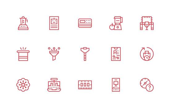 15 Regular Line Vectors for Processing Theme Web and App Icon Pack Collection