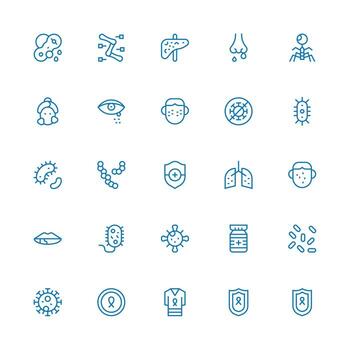 enfermedad incluso 25 medio carrera contorno ilustraciones rápido acceso íconos para ui desarrollo vector