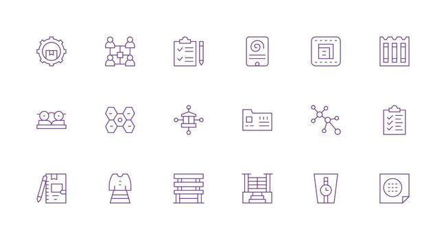 Organization Design Icons featuring 18 in Minimal Line Style Customizable Icon Series for Mobile Screens vector