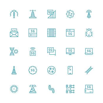 Medium Stroke Outline Icons from Cellular Set with 25 Vectors Quick Access Icons for UI Development
