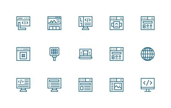 15 Regular Line Style Icons from Browser Collection Well-Structured Icons for Creative Use vector