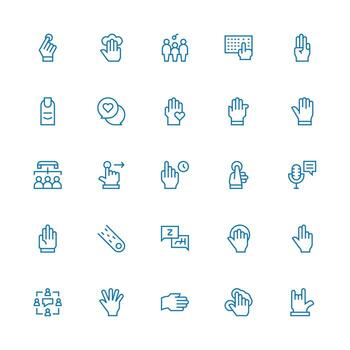 25 Icons for Interact in Medium Stroke Outline Format Essential Icons for Rapid UI Building vector