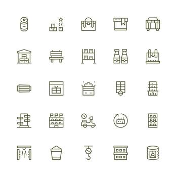 25 Icons for Logistic in Medium Stroke Outline Format Customizable Icon Series for Mobile Screens vector