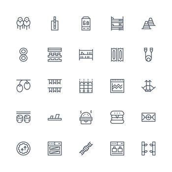 25 Medium Stroke Outline Icons for Double Graphics Design Ready Icon Set for Teams vector