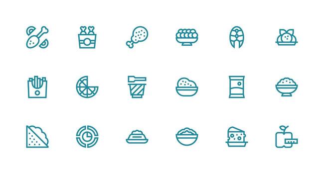 18 Strong Stroke Line Style Icons from Portion Collection Light Icon Series vector