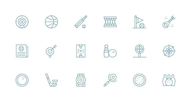 18 Minimal Line Style Icons from Scoring Collection Pixel Perfect Icon Set vector