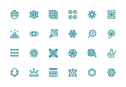 24 Icons for Pattern in Thick Line Line Format Full Icon Library for UI Designers vector