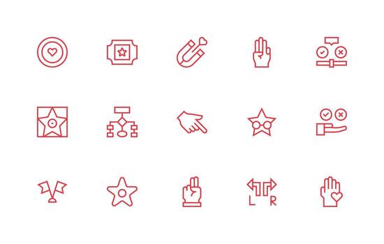 15 Regular Line Vectors for Choice Theme UI Icon Set