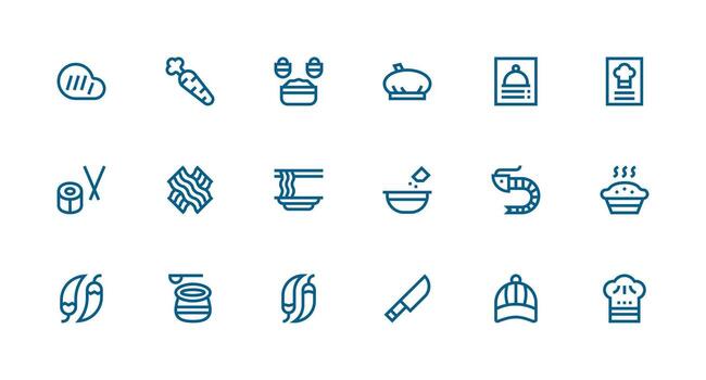 Strong Stroke Line Icons from Culinary Set with 18 Vectors All-Purpose Icon Design Pack