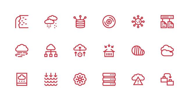 Strong Stroke Line Style Cloud Icons with 18 Vectors Multi-Purpose Icon Set