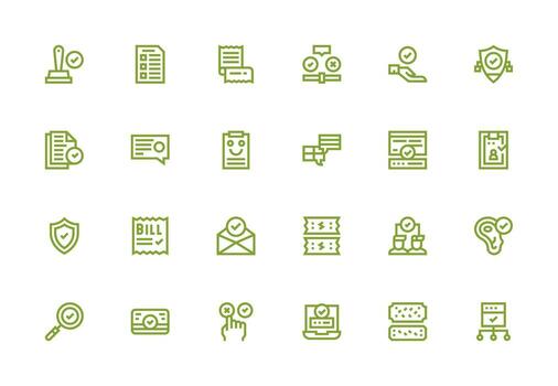 Thick Line Line Icons from Confirmation Set with 24 Vectors Neatly Designed Icons for Web Platforms