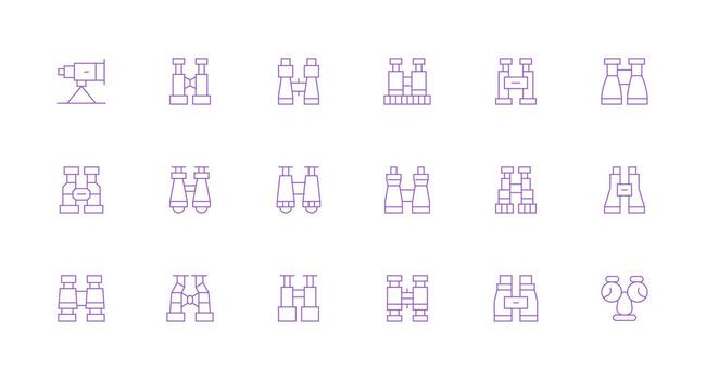 18 Minimal Line Designs for Spotting Scope Icons Interface Icon Collection for Daily Projects vector