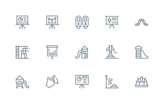 15 Regular Line Style Icons from Slide Collection Functional Icon Series vector