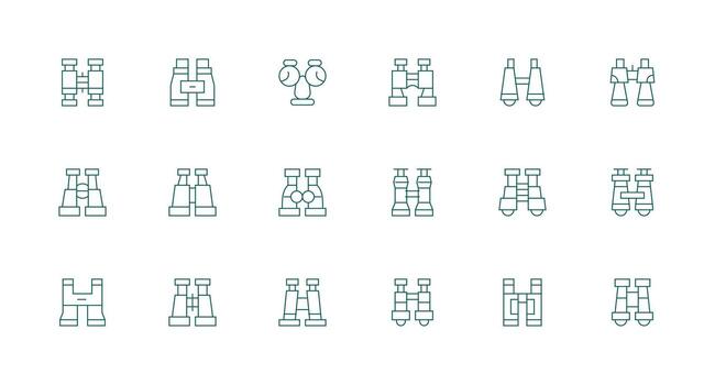 18 Minimal Line Icons for Spotting Scope Graphics Icon Pack for UI vector