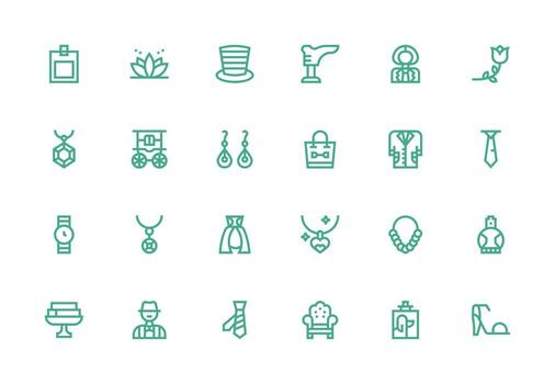 Thick Line Line Icons from Elegant Set with 24 Vectors Icon Set for Web