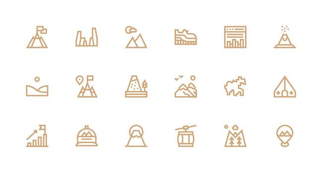 18 Strong Stroke Line Style Icons from Peak Collection Full Icon Library for UI Designers vector