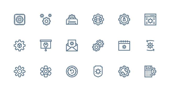 configuración icono colección con 18 fuerte carrera línea diseños flexible icono sistema para web interfaces vector