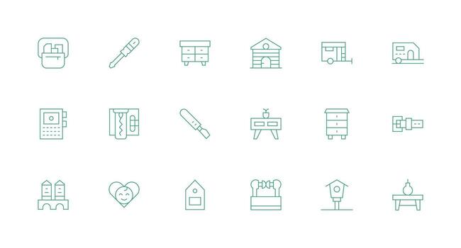 Small Design Icons featuring 18 in Minimal Line Style Core Icon Collection for Daily Tasks vector