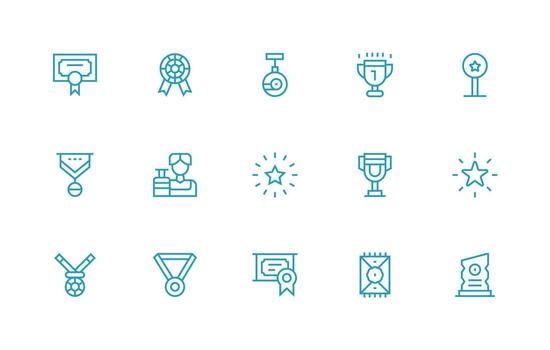 15 Regular Line Designs for Accolade Icons Reusable Icon Set vector