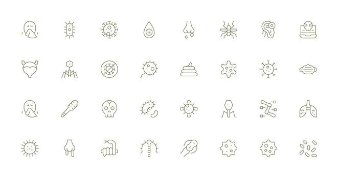 Thin Line Style Infection Icons with 32 Vectors Interface Icons for Daily Use