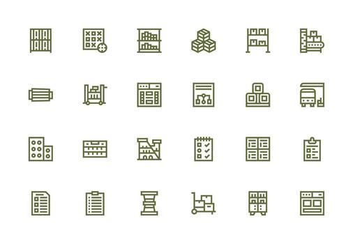 Thick Line Line Style Boxes Icons with 24 Vectors Theme-Based Icon Pack
