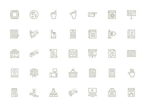 35 Light Line Style Icons from Instruction Collection Clean Icon Set Icon Pack for UI Projects vector