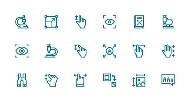 Strong Stroke Line Style Magnify Icons with 18 Vectors Icon Pack for UI