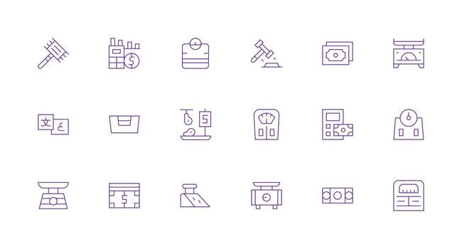 18 mínimo línea estilo íconos desde libra colección interfaz íconos para diario utilizar vector