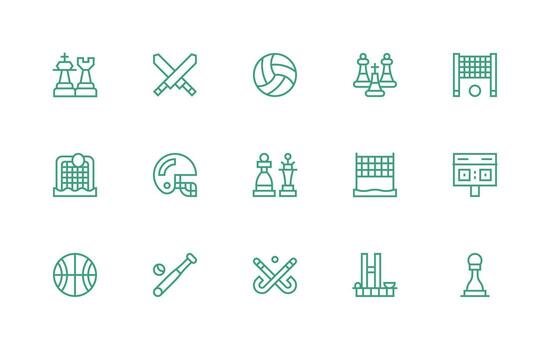 15 Regular Line Style Icons from Gameplay Collection Organized Icon Pack for Quick Access vector