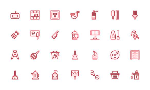 Bold Line Icons from Household Set with 28 Vectors Icon Set for Web