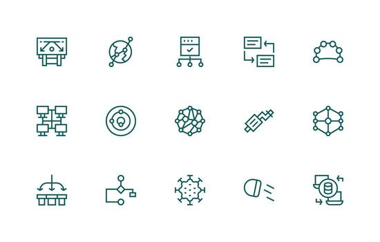 15 Regular Line Style Icons from Data Flow Collection Design Icon Pack vector