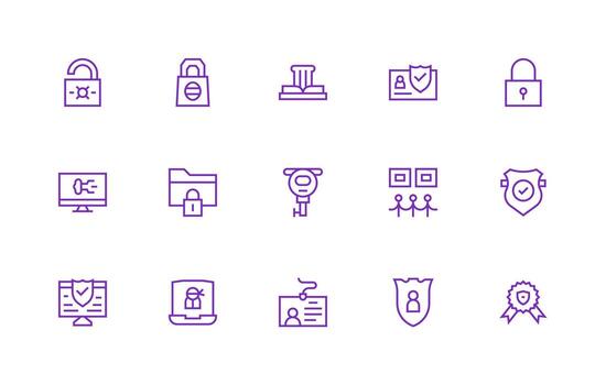 Authentication including 15 Regular Line Illustrations Digital Product Icons for Fast Delivery vector