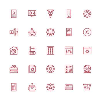 Medium Stroke Outline Icons from Control Panel Set with 25 Vectors Detailed Icon Collection for Design Systems