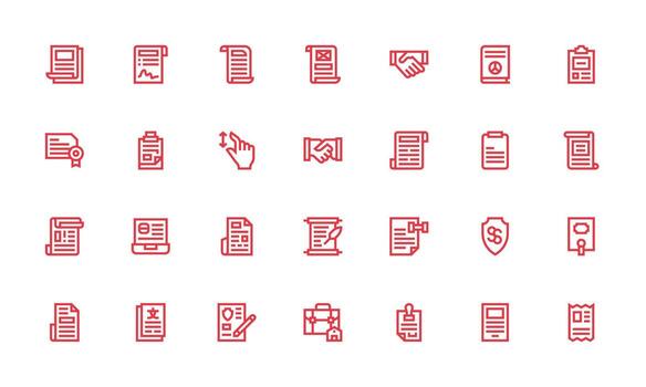 28 Bold Line Vectors for Contract Theme Icon Pack for UI