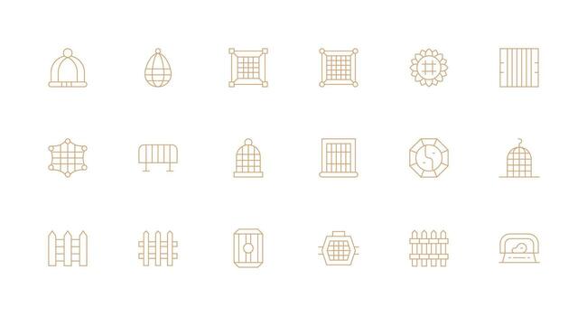 18 Minimal Line Designs for Enclosure Icons Multi-Purpose Icon Pack for Templates vector