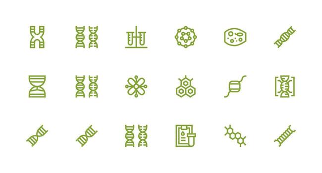 Biochemistry Set with 18 Strong Stroke Line Icons Customizable Icon Series for Mobile Screens vector
