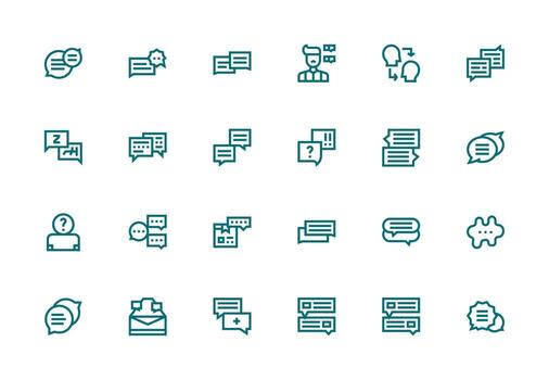Thick Line Line Icons from Support Ticket Set with 24 Vectors Simple Icon Pack