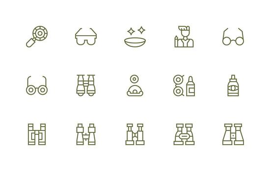 Vision Visual Pack containing 15 Regular Line Icons Organized Pack for Project Assets vector