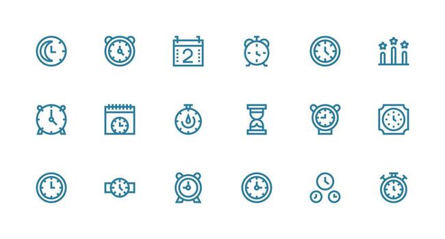 Second featuring 18 Icons in Strong Stroke Line Design Detailed Icon Collection for Design Systems vector