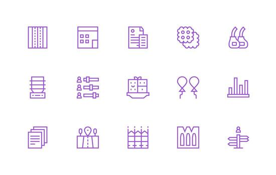 Multiple Icon Collection with 15 Regular Line Designs Versatile Icon Collection for Designers vector