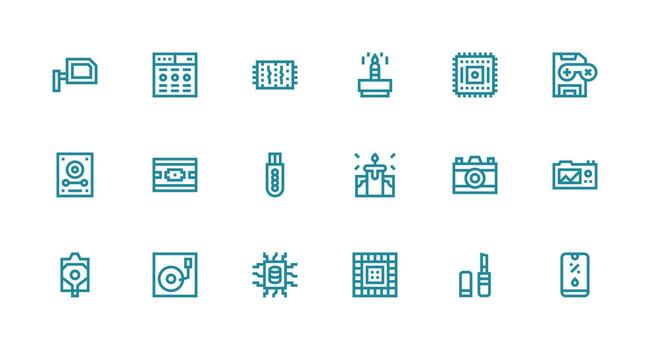 18 fuerte carrera línea íconos para memoria gráficos diseño icono colección vector