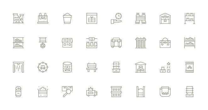 Logistic featuring 32 Icons in Thin Line Design Multi-Style Icons for Creative Projects vector