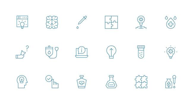 Solution Design Icons featuring 18 in Minimal Line Style Modern Icon Set vector