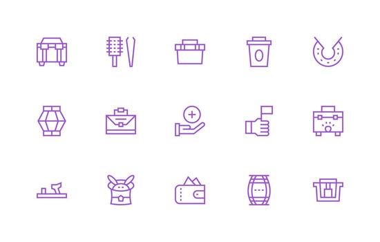 regular línea estilo sostener íconos con 15 vectores ligero icono serie