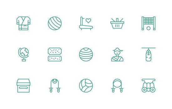 15 Icons for Physical in Regular Line Format Creative Icon Set vector