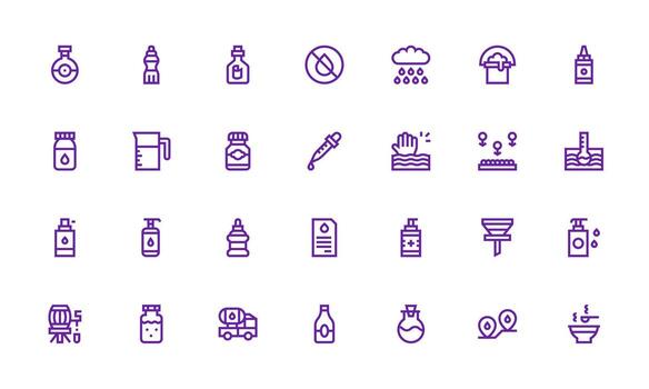 28 Icons for Liquid in Bold Line Format All-Purpose Icon Design Pack vector