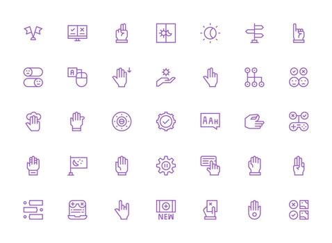 Option Set with 35 Regular Clean Line Icons Neutral Style Icons for Any Project vector