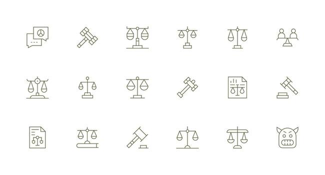 18 Minimal Line Style Icons from Dispute Collection Flexible Icon System for Web Interfaces vector