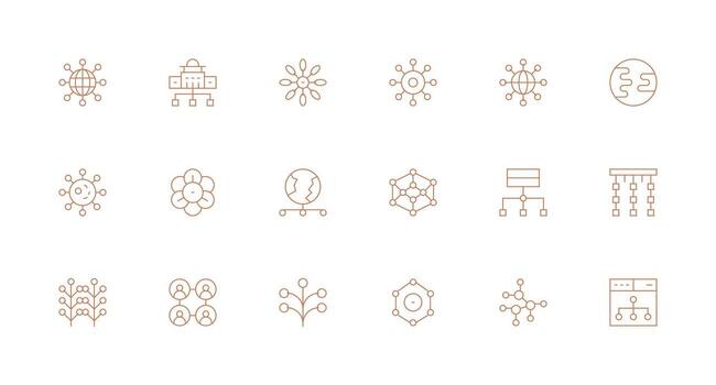 Minimal Line Icons from Links Set with 18 Vectors Essential Icon Set for Teams